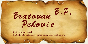 Bratovan Peković vizit kartica